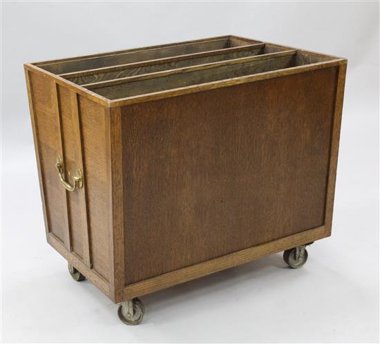 Early 20th century oak folio trolley(-)